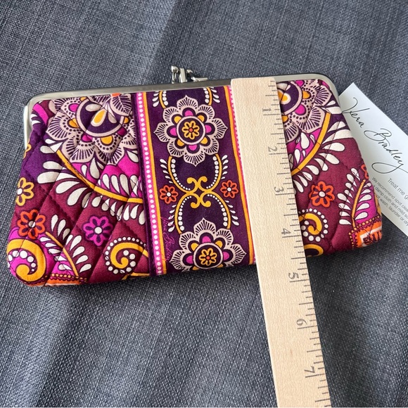 Vera Bradley Floral Clutch Purple & Orange Safari Sunset style great condition - Picture 7 of 7